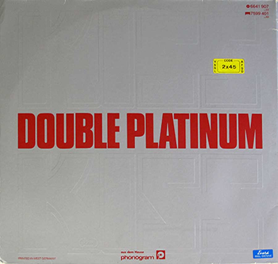 KISS - Double Platinum Gatefold 12" 2LP Vinyl Album back cover