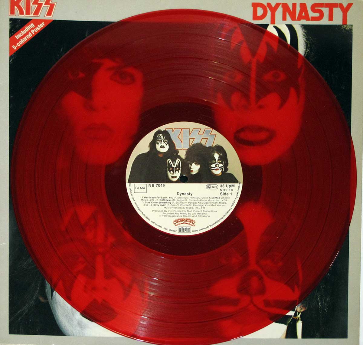 large album front cover photo of: KISS - DYNASTY - Red Coloured Vinyl 