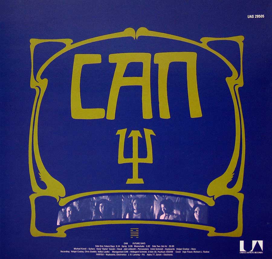 CAN - Future Days UK England Pressing 12" Vinyl LP Album 
 back cover