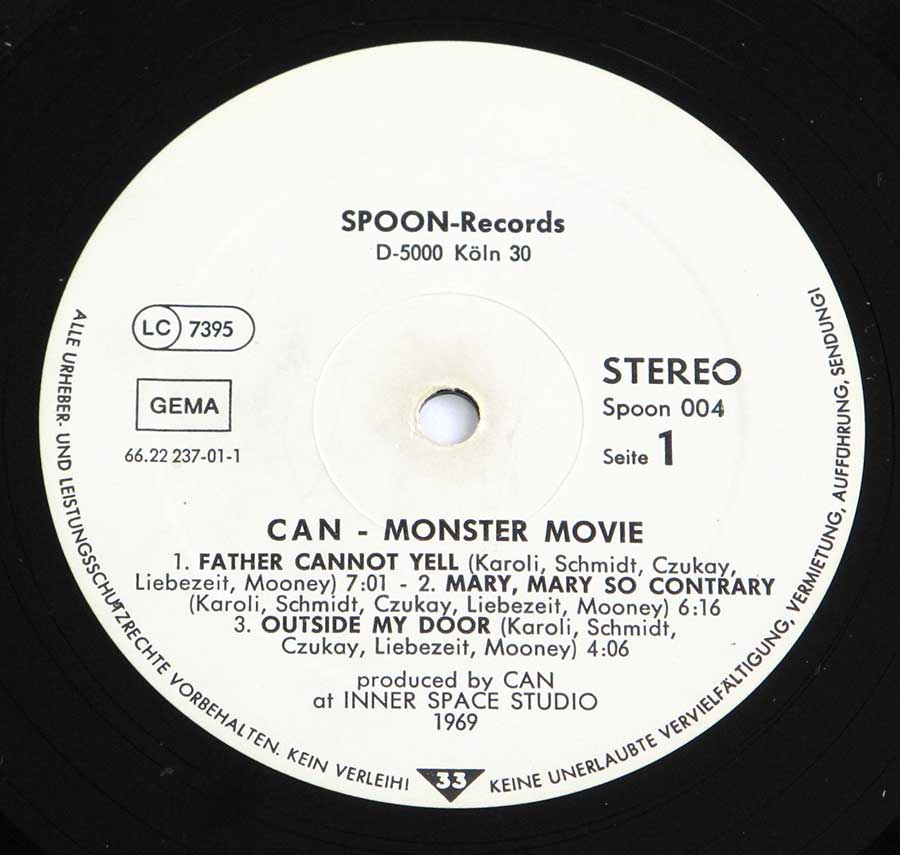 "Monster Movie" White Colour Spoon-Records Record Label Details: Spoon 004 , LC 7395 , 66.22.237-01-1 , 1969 