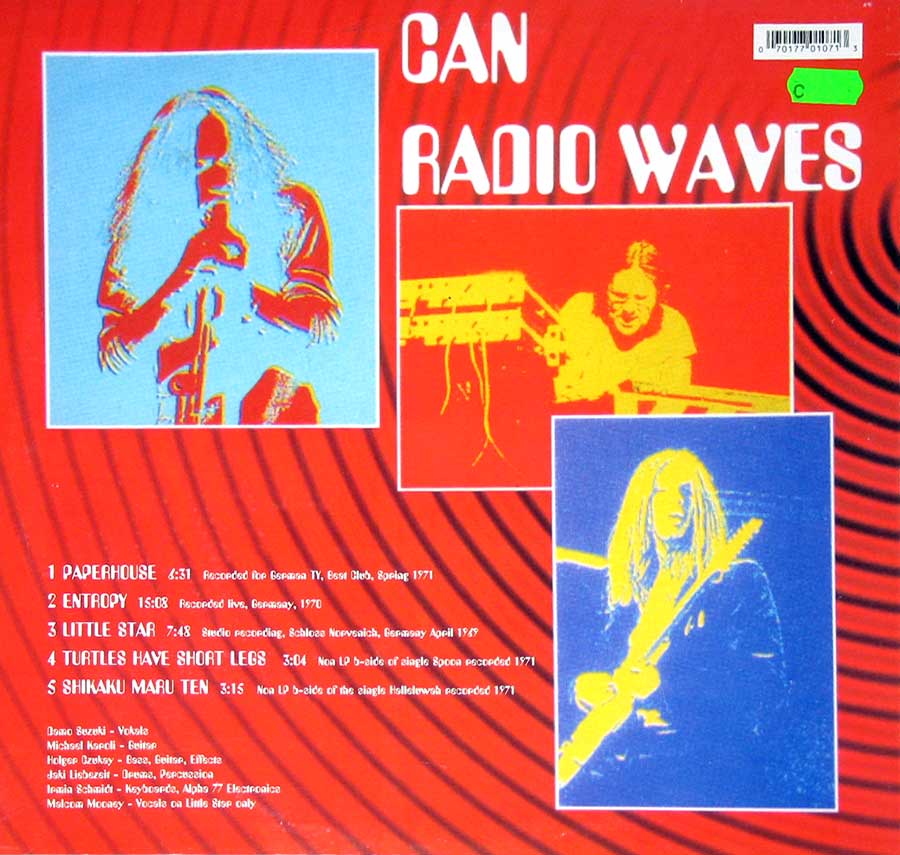 CAN - Radio Waves Czukay Suzuki 12" Vinyl LP Album  back cover