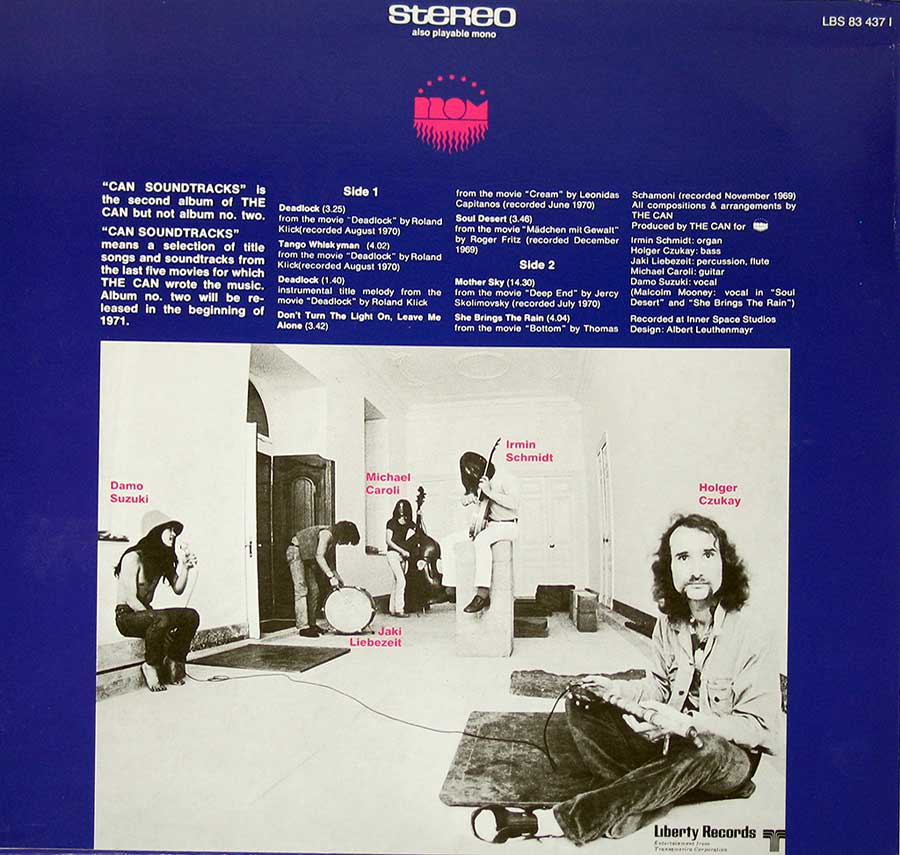 Photo of album back cover CAN - Soundtracks With Holger Czukay 12" Vinyl LP Album 