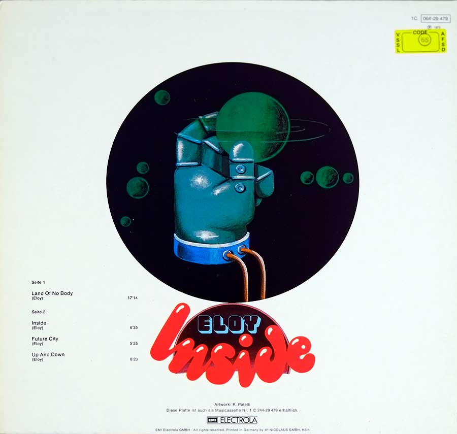 ELOY - Inside Gatefold Cover 12" Vinyl LP Album 
 back cover