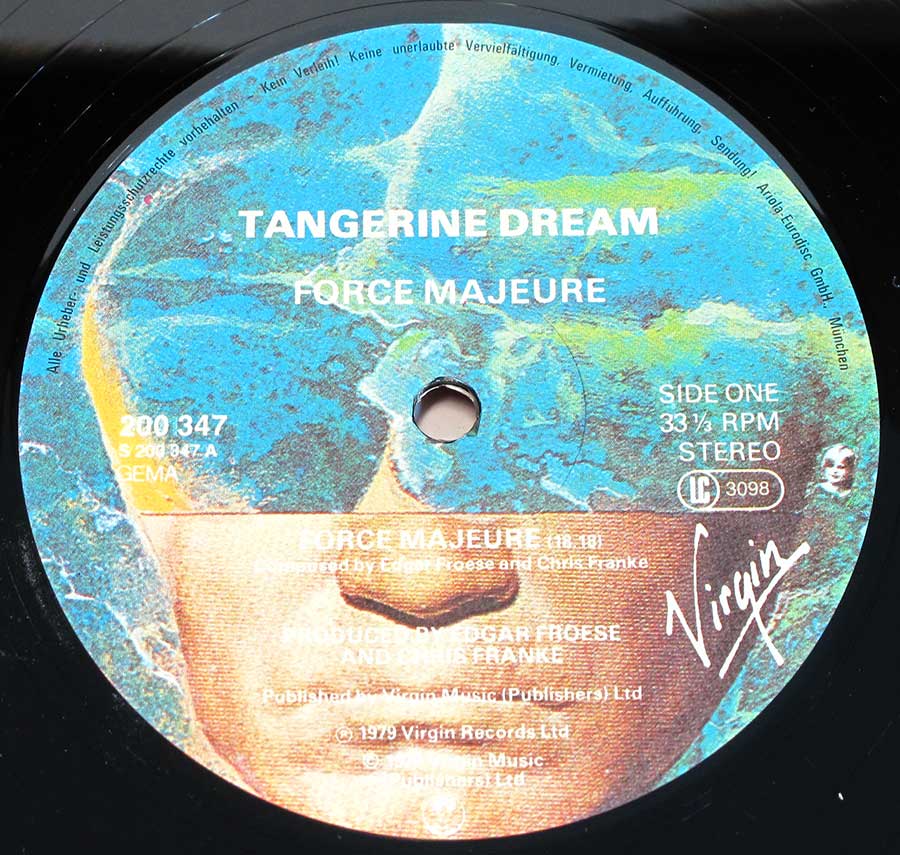 TANGERINE DREAM - Force Majeure German Release 12" Vinyl LP Album enlarged record label