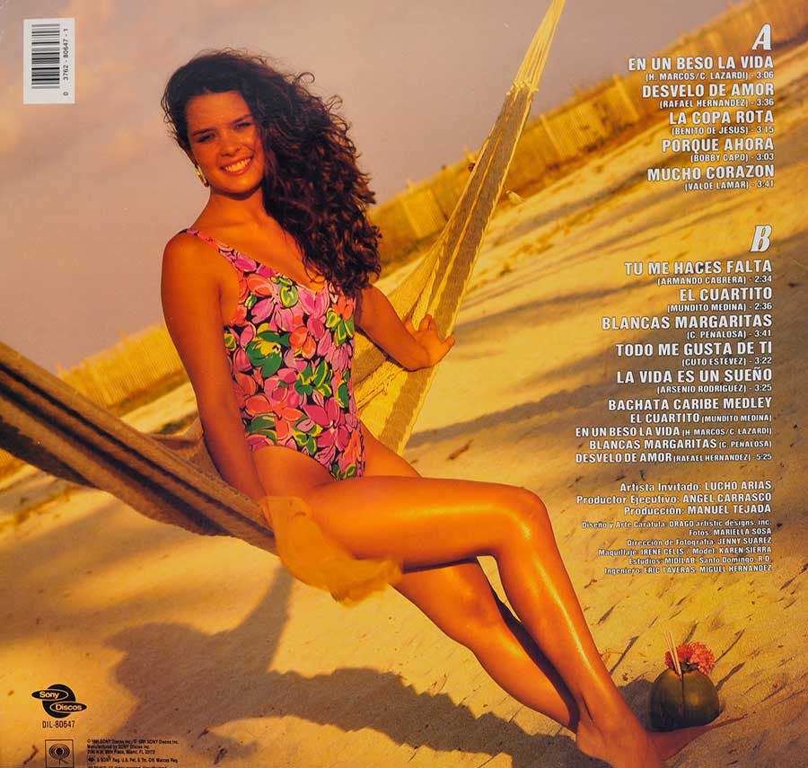 Back Cover  Photo of "BACHATA CARIBE - Recuerdos" Album 