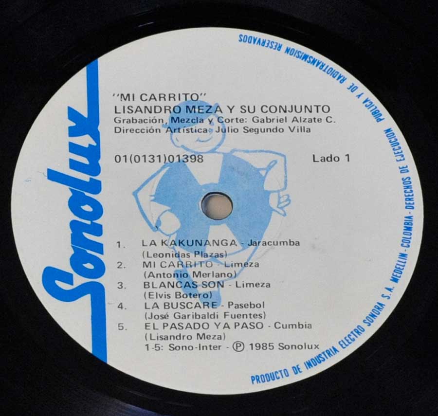 "Mi Carrito" Record Label Details: Sonolux 01(0131)01398 ℗ 1985 Sonolux 