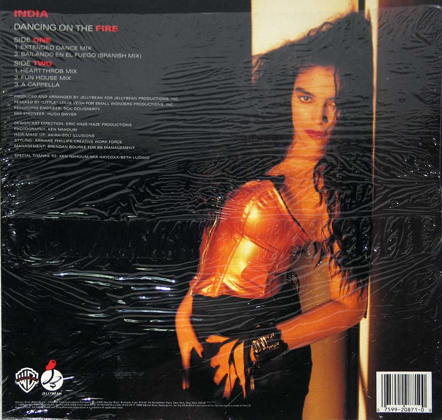 LA INDIA - Dancing On Fire / Bailando En El Fuego 12" Maxi Single on VINYL 
 back cover