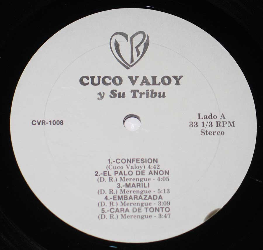 "Cuco Valoy Y Su Tribu" Grey Colour Record Label Details: CVR 1008