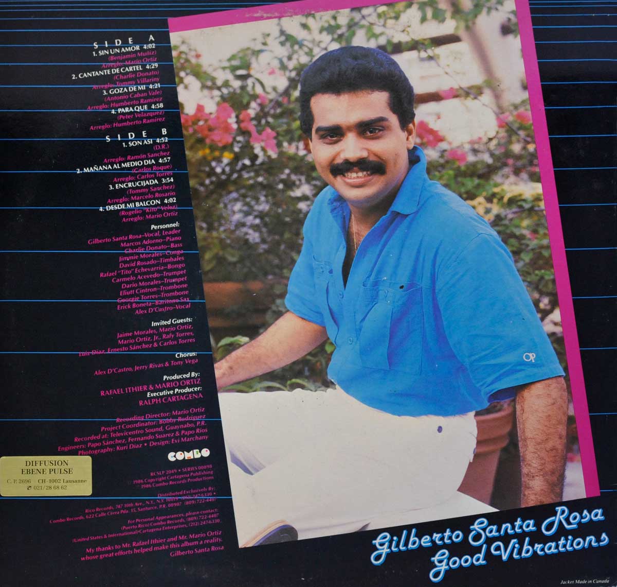 Back Cover  Photo of "GILBERTO SANTA ROSA - Good Vibrations" Album 