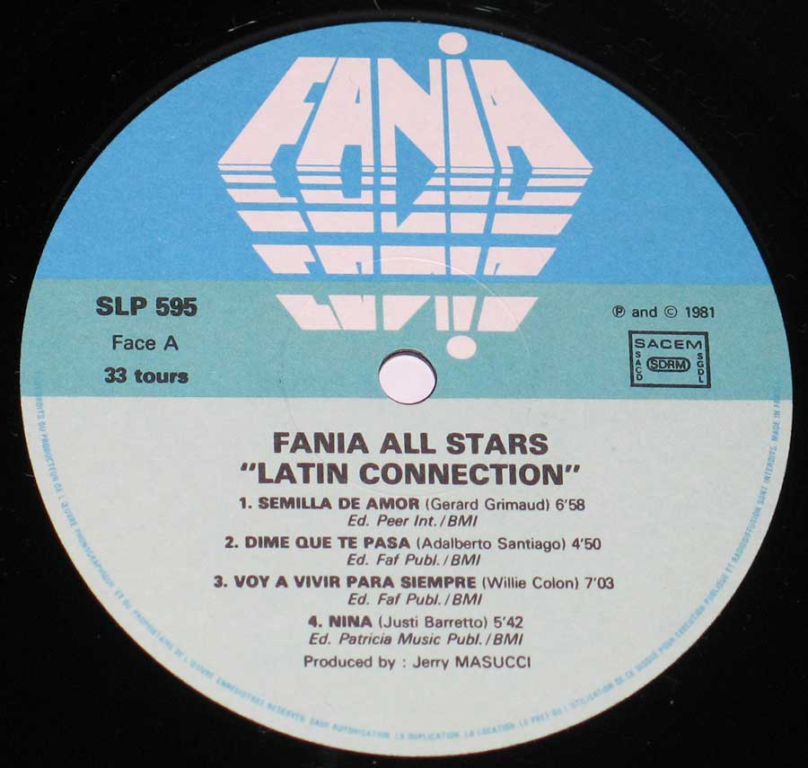 Photo of record label of FANIA ALL STARS - Latin Connection 