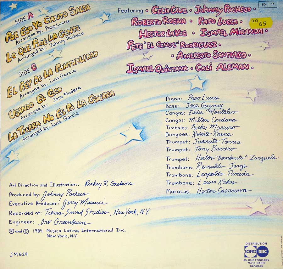 Photo of album back cover FANIA ALL STARS - Lo Que Pide La Gente 12" Vinyl LP 