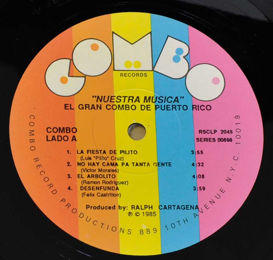 Close-up Photo of "EL GRAN COMBO DE PUERTO RICO Nuestra Musica" Record Label  