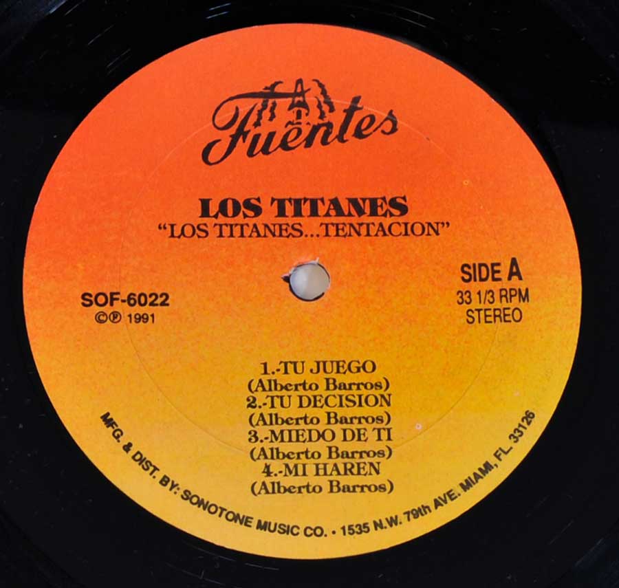 "Tentacion" Record Label Details: Discos Fuentes SOF-6022  © & ℗ 1991 Sound Copyright 