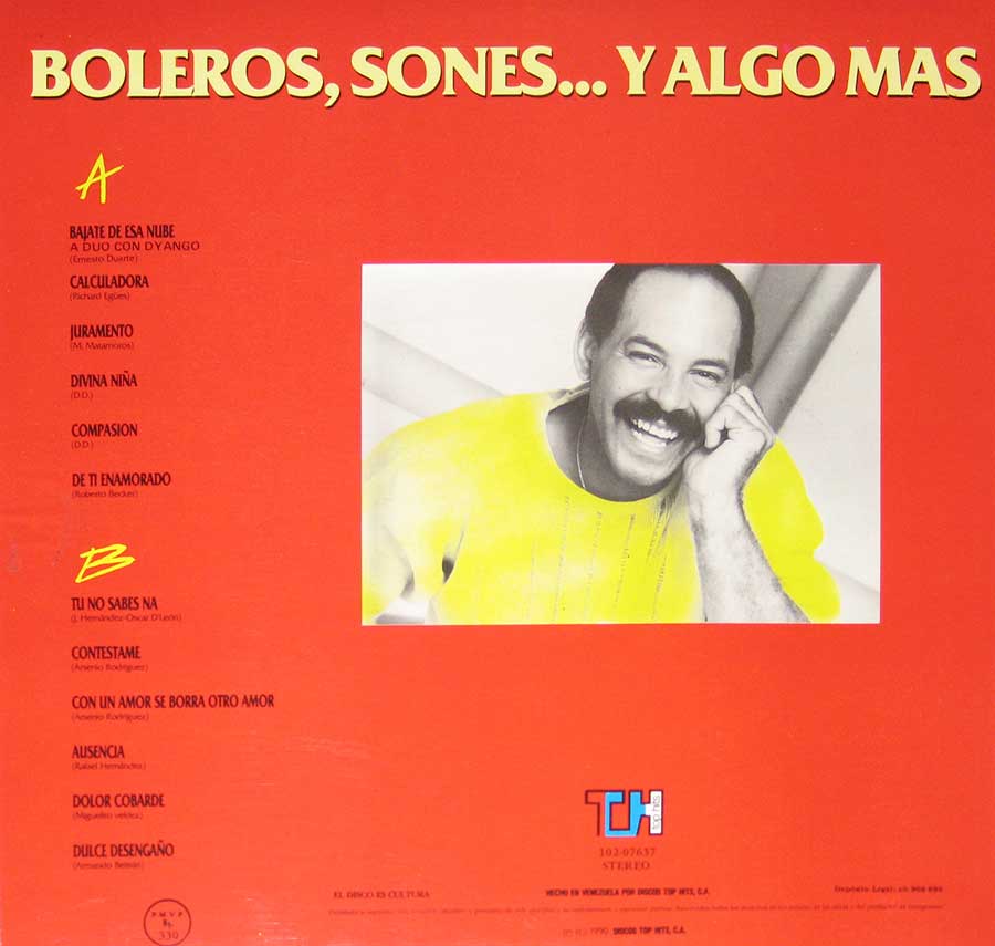 OSCAR D'LEON - Boleros, Sones y Algo Mas Salsa Venezuela 12" VINYL LP ALBUM back cover