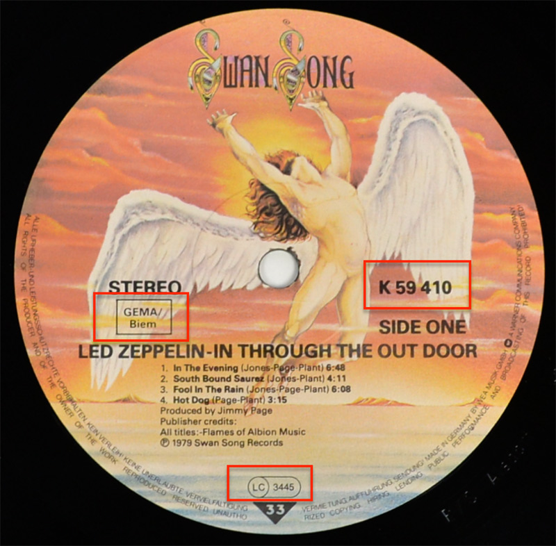 Photo of 12" LP Record Side One LED ZEPPELIN - In Through The Outdoor (1979, Germany)  Vinyl Record Gallery https://vinyl-records.nl//
