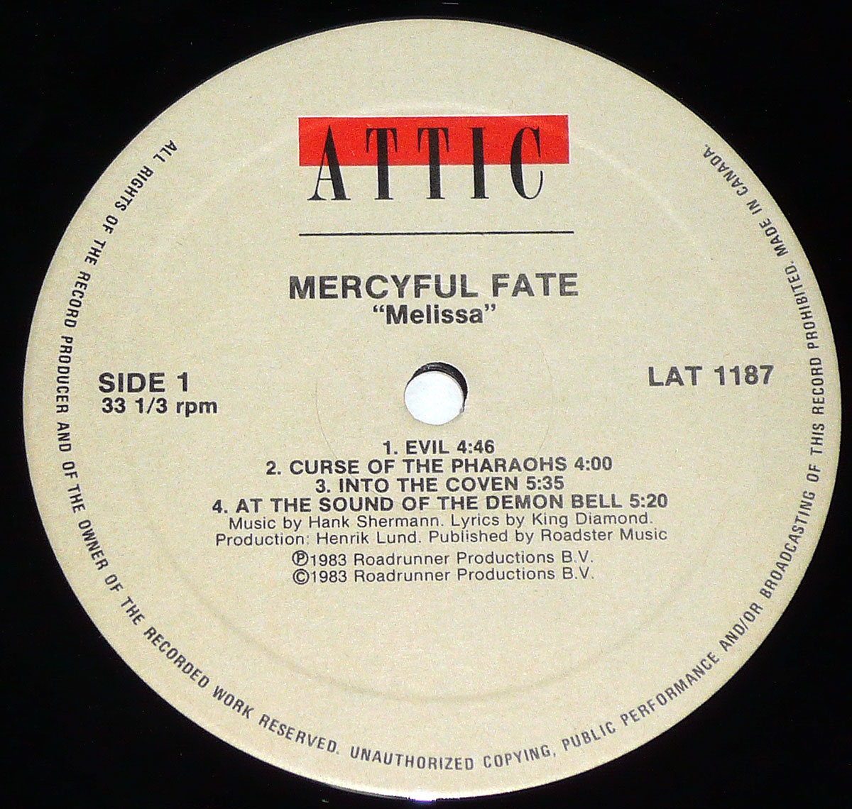 High Resolution Photo of MERCYFUL FATE - Melissa ( Canadian Release ) 