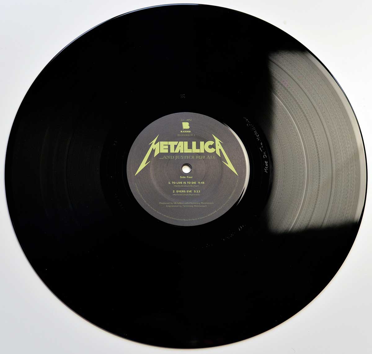Photo of Side Four: METALLICA - And Justice For All Blackened Records 180Gr Vinyl 