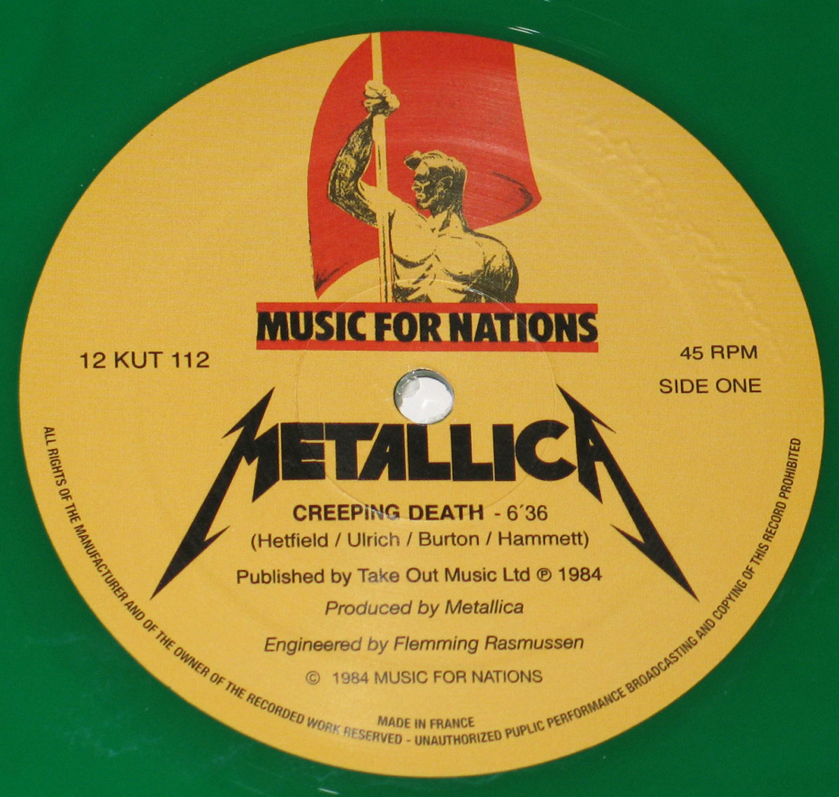 METALLICA Creeping Death this release is pressed on Yellow Vinyl