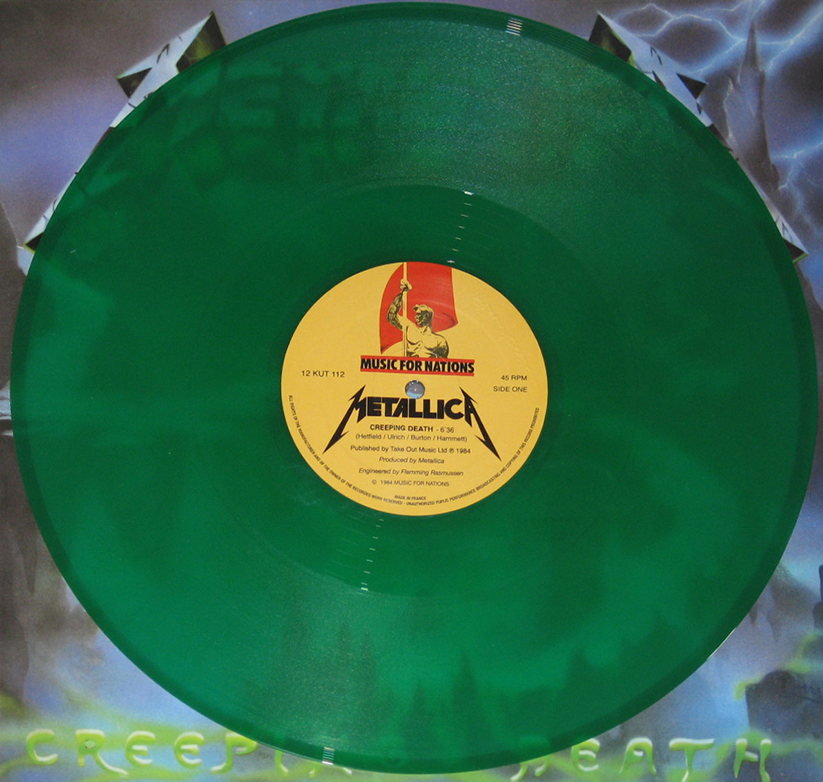 High Resolution Photo of Metallica Creeping Death Green  Vinyl 