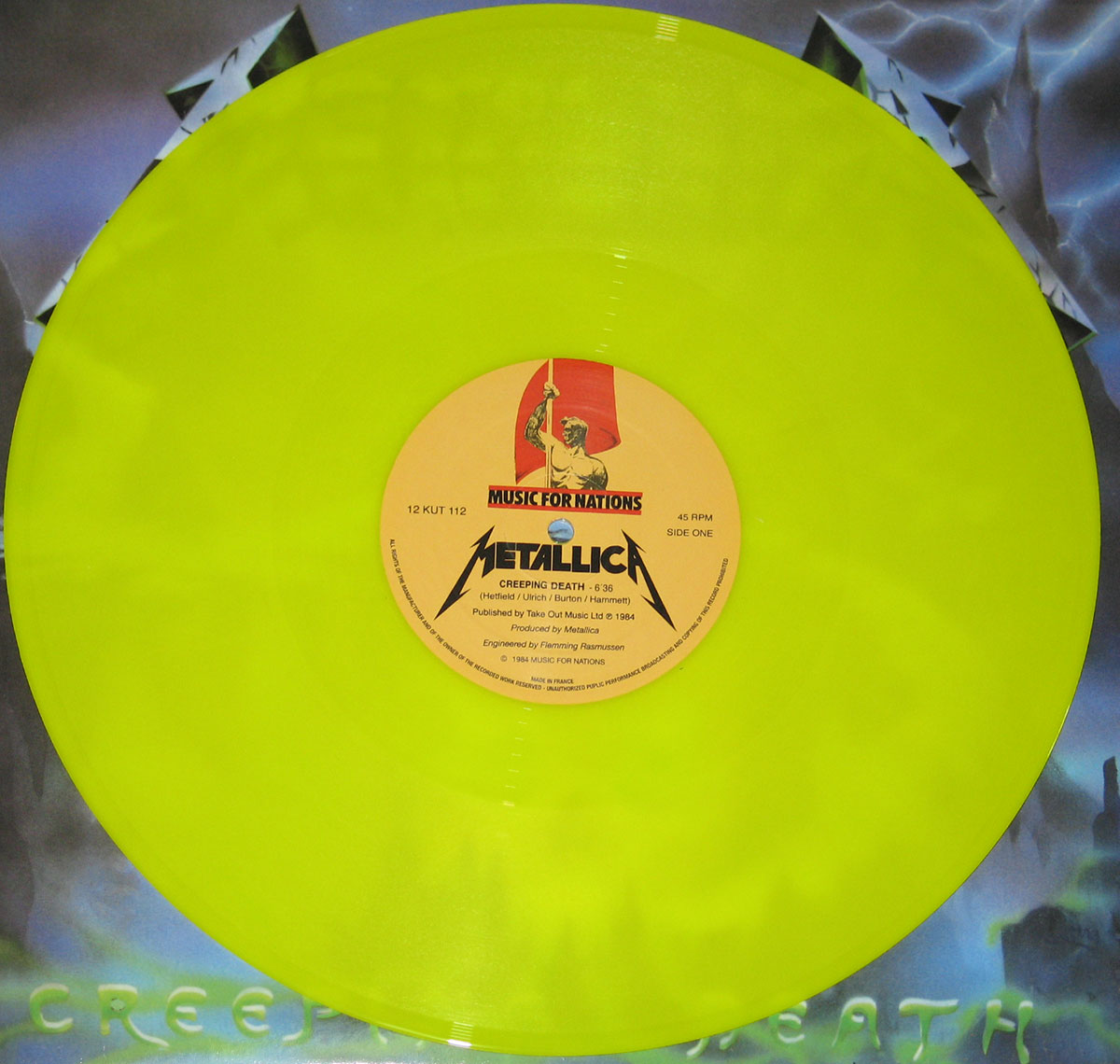 High Resolution Photo of Metallica Creeping Death Yellow  Vinyl 