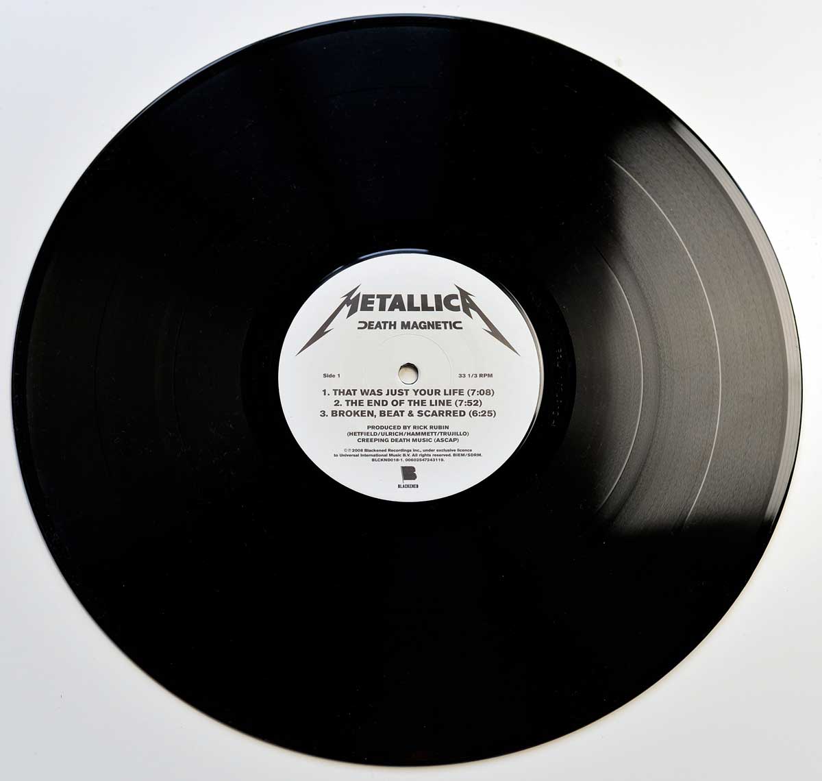 Photo of Side One: of METALLICA - Death Magnetic Blackened Records Gatefold Cover 12" 