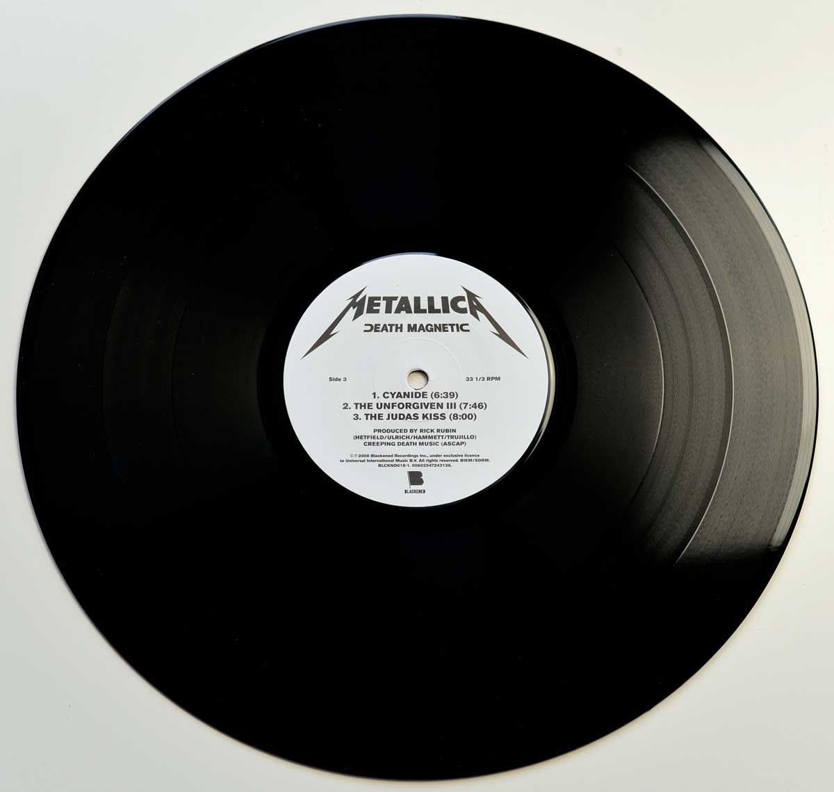 Photo of Side Three: of METALLICA - Death Magnetic Blackened Records Gatefold Cover 12" 