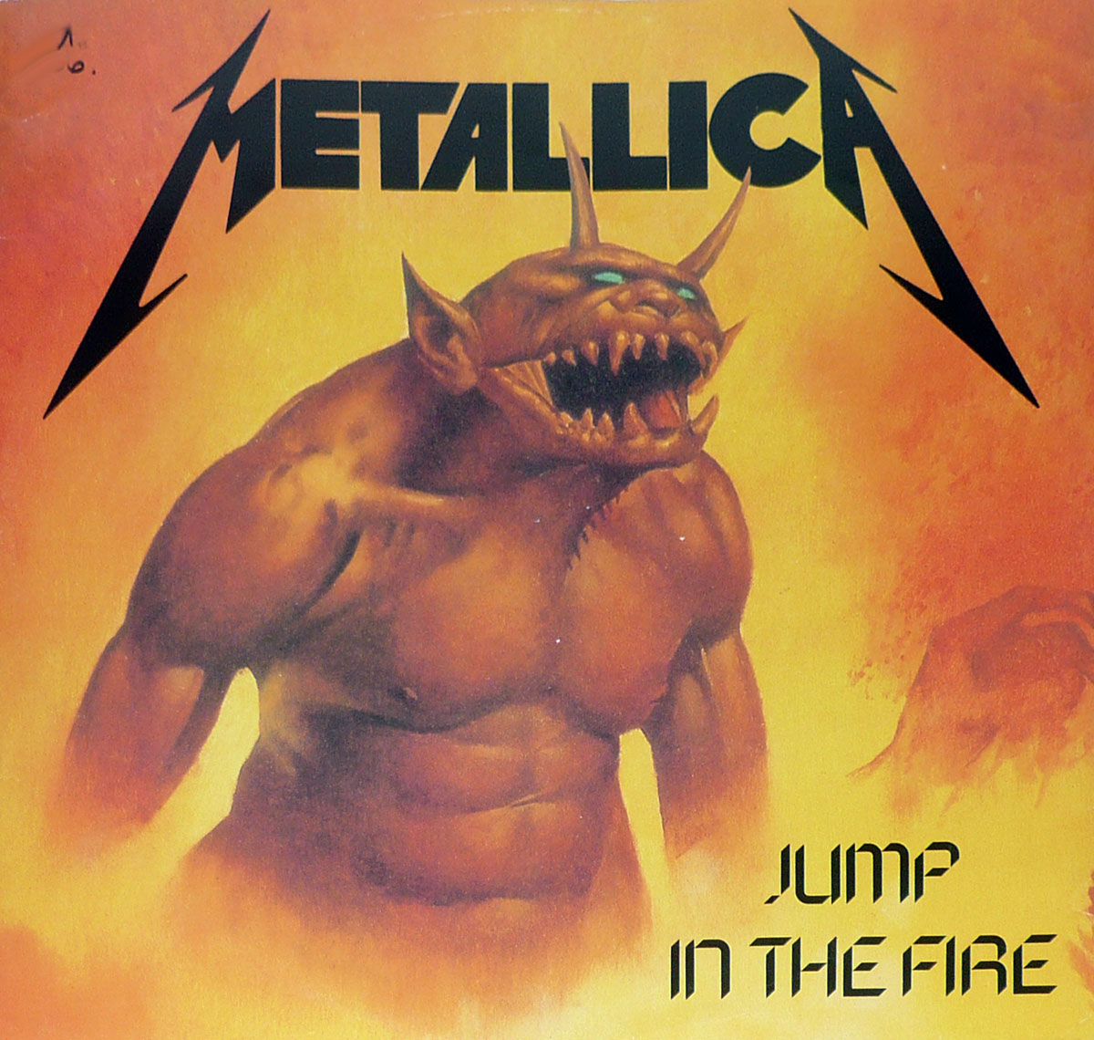 High Resolution Photo METALLICA JUMP IN THE FIRE england Vinyl Record