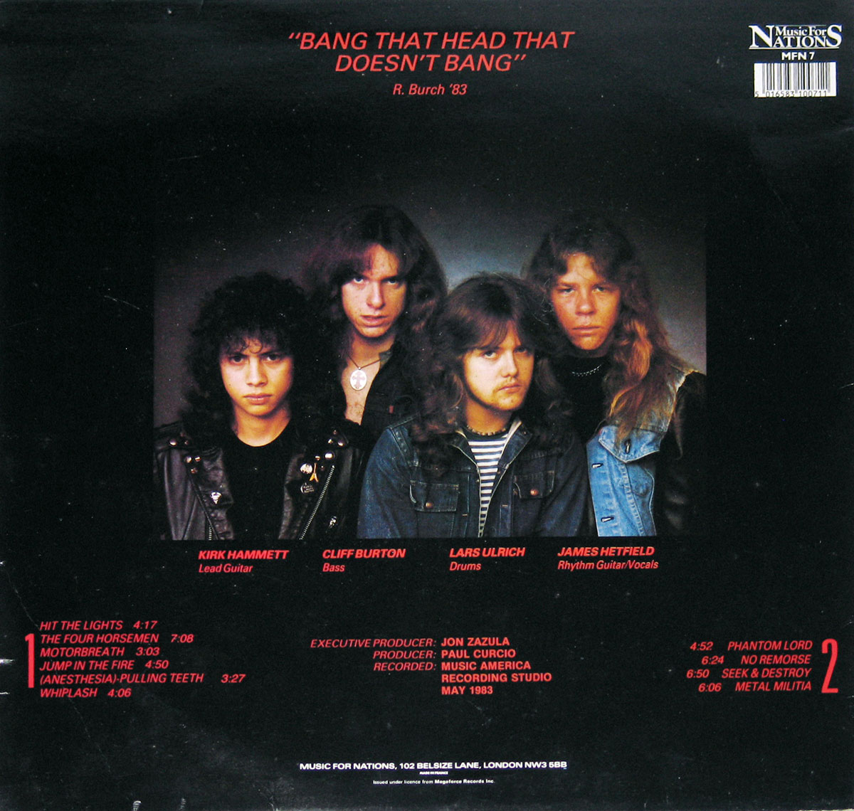 High Resolution Photo Metallica Kill 'Em All France MFN   Vinyl Record