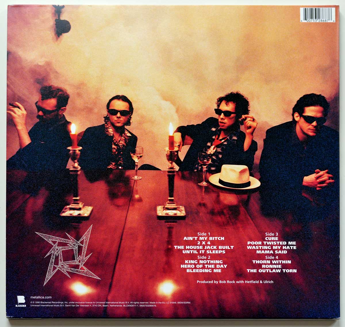 Photo of album back cover METALLICA - Load Gatefold 2LP 180GR LP Thrash Blackened Records 