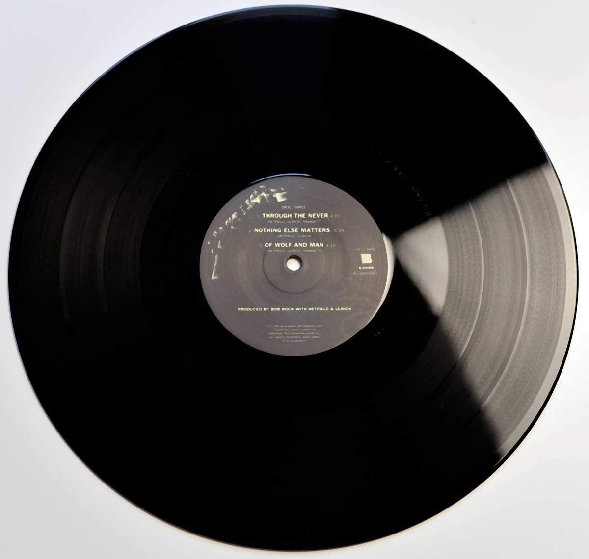 Photo of record three  of METALLICA The Black Album 2LP 180 Grams Audiophile Blackened Records 