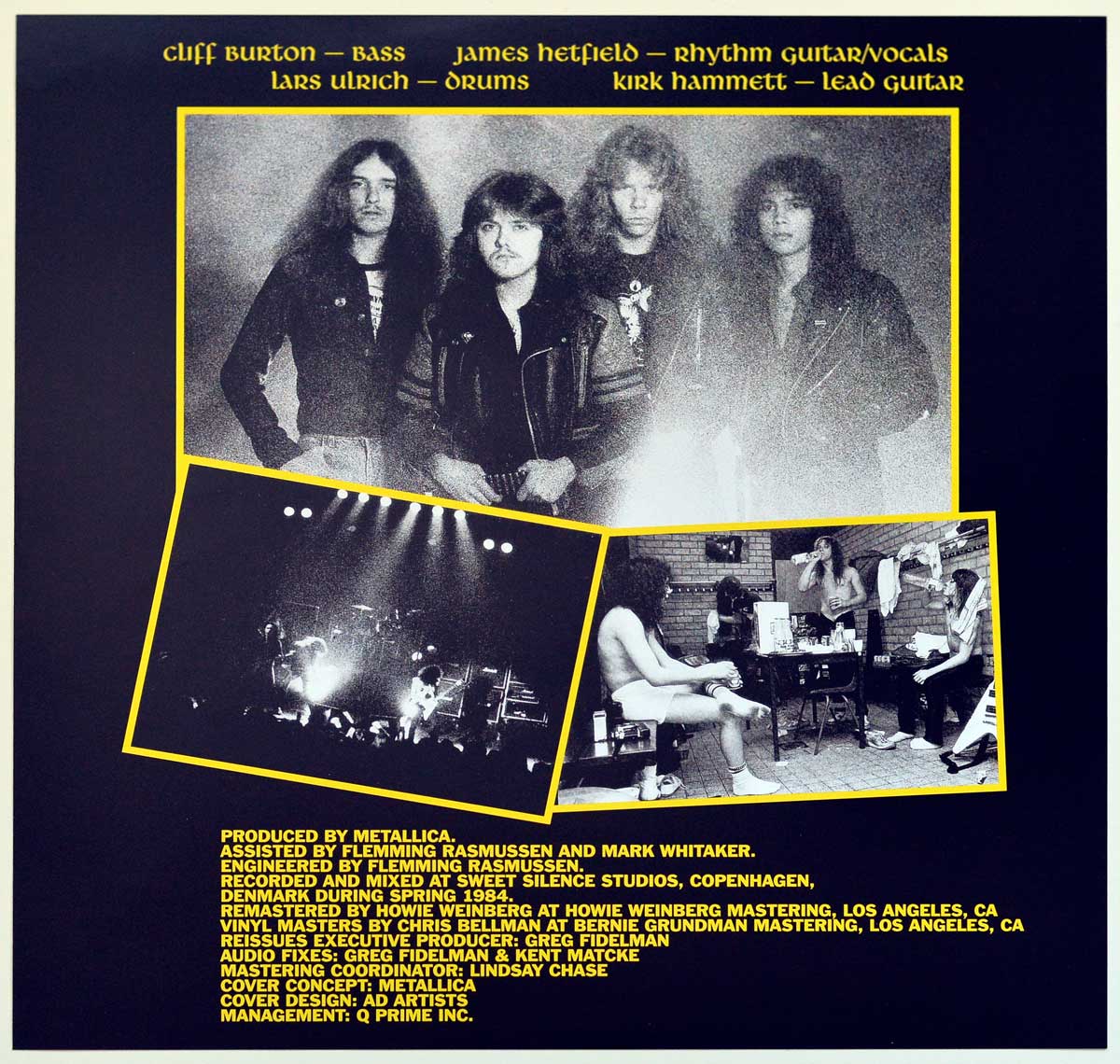 Photo of album back cover METALLICA - Ride The Lightning Blackened Records 