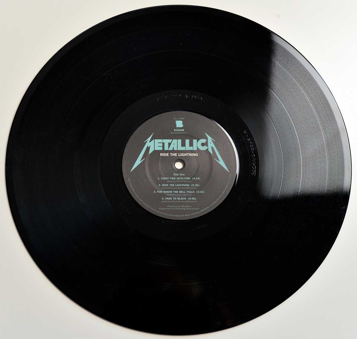 Photo of record 1 of METALLICA - Ride The Lightning Blackened Records 