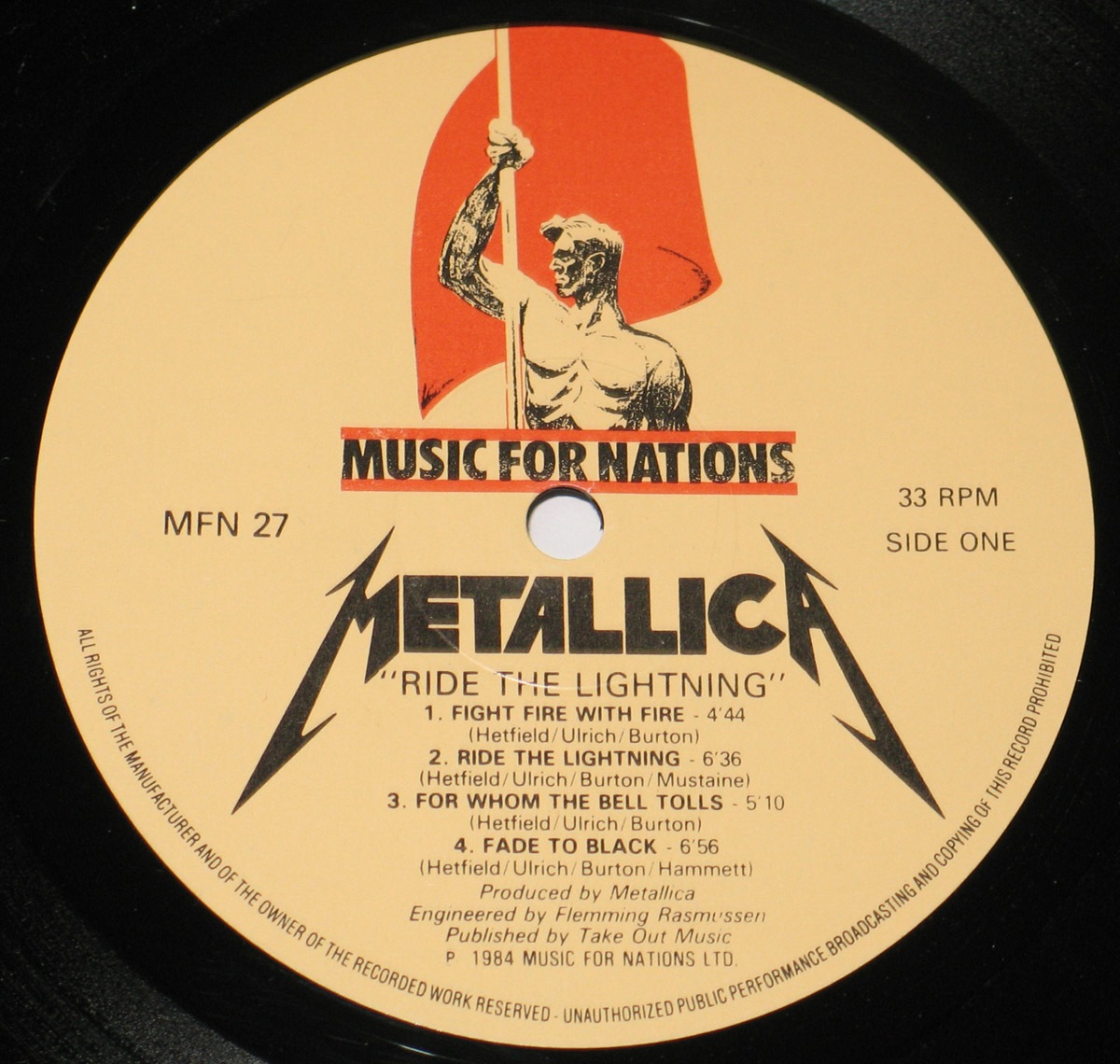 High Resolution Photo of Metallica Ride the Lightning uk  