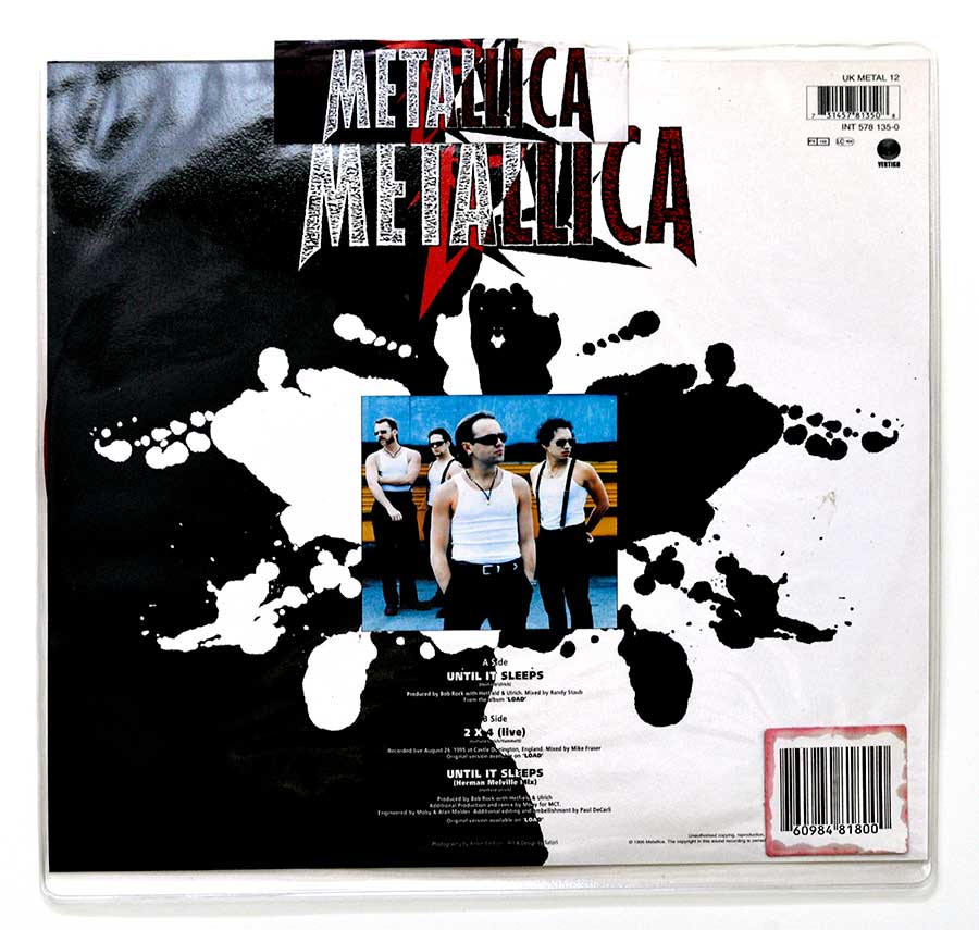 METALLICA - Until It Sleeps Red Vinyl 10" Maxi-Single Album Vinyl  back cover