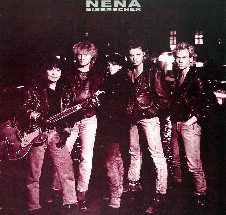 Full page photo of Nena and her band on the front cover 