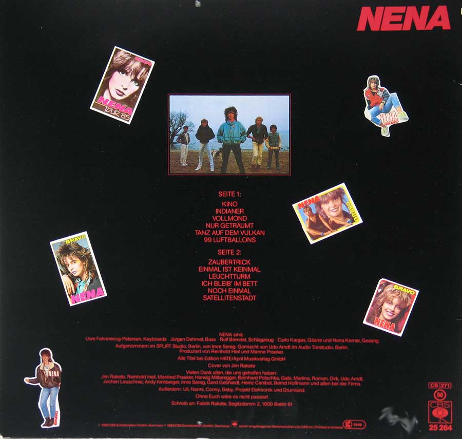 NENA - S/T self-titled + 99 Luftballons 12" Vinyl LP Album album back cover