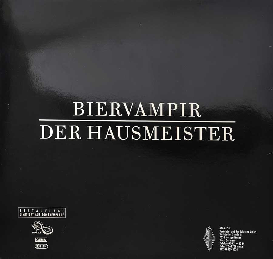 NORMAHL - Biervampir / Der Hausmeister Vinyl Record album back cover