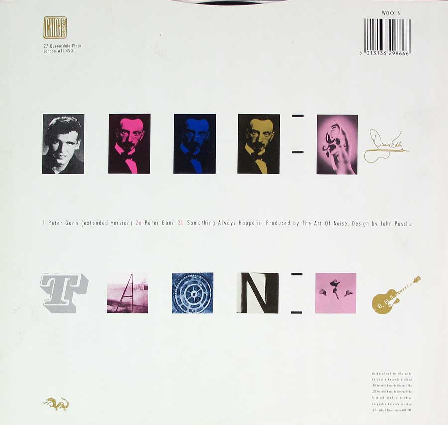 ART OF NOISE - Feat Duane Eddy - Peter Gunn Extended Version 12" MAXI-SINGLE VINYL
 back cover