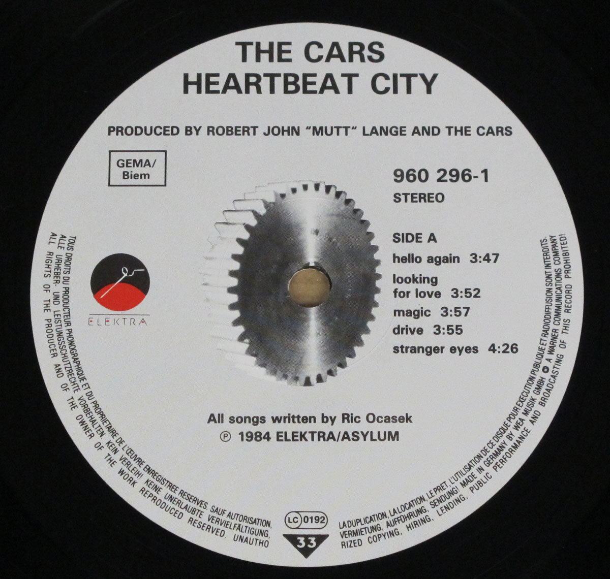 THE CARS Heartbeat City New Wave 80s PopRock 12" LP Vinyl Album Gallery vinylrecords