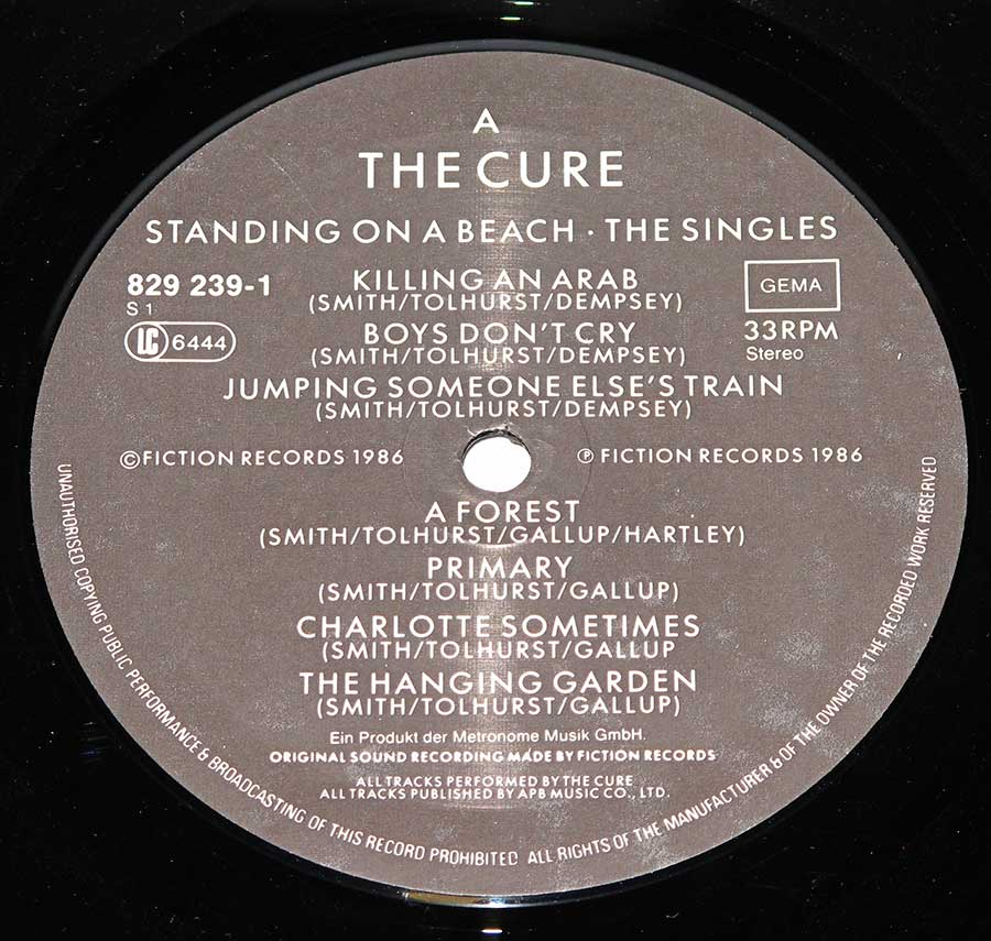 THE CURE - Standing on a Beach - The Singles English Rock LP Vinyl 