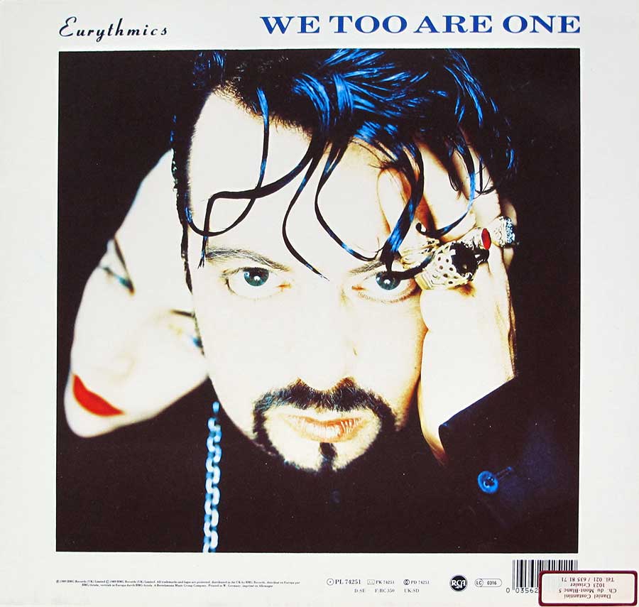 EURYTHMICS - We Too Are One, incl Poster 12" LP VINYL back cover