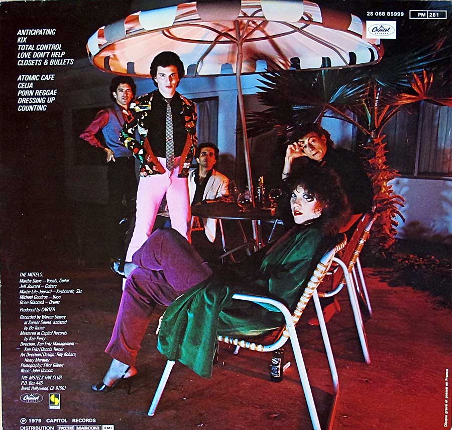 Photo of album back cover MOTELS - S/T Self-Titled