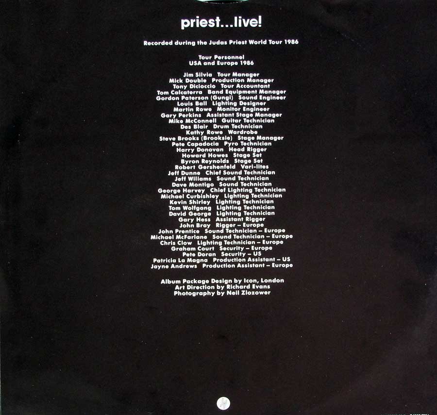 JUDAS PRIEST PRIEST LIVE! 2LP Gatefold Cover custom inner sleeve