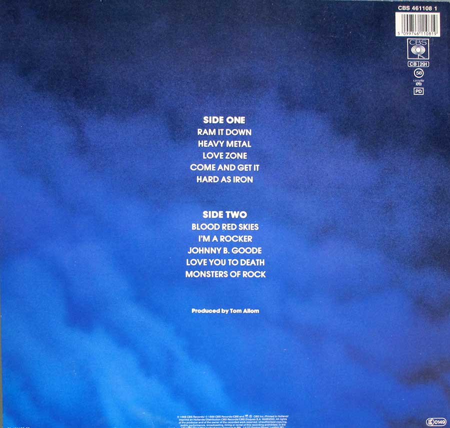 Photo of album back cover JUDAS PRIEST - Ram It Down 12" Vinyl LP Album