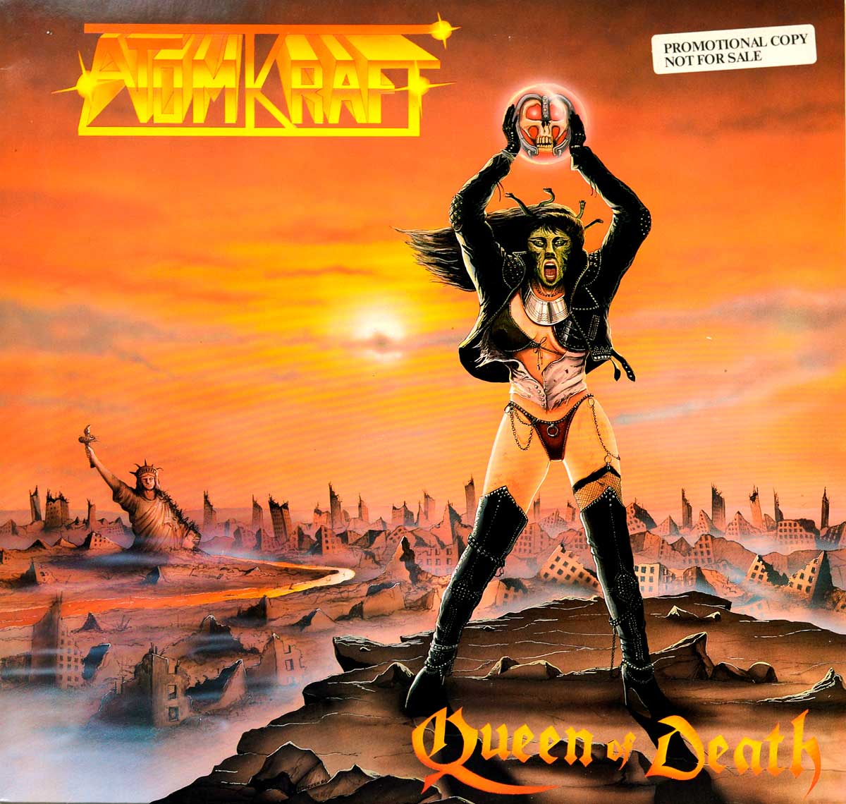 High Resolution Photo Album Front Cover of ATOMKRAFT - Queen of Death ( Netherlands Release ) https://vinyl-records.nl