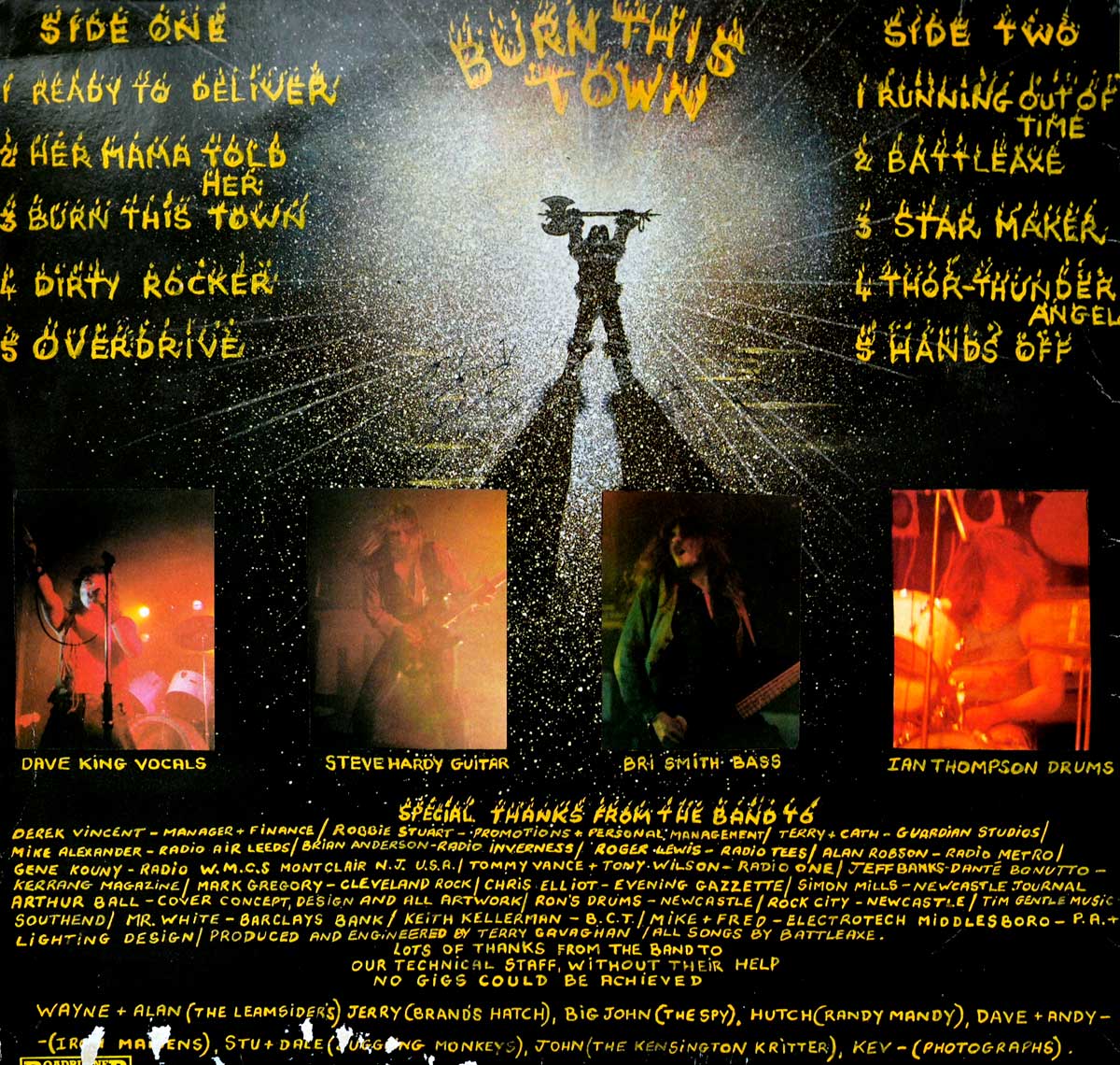 High Resolution Photo Album Back Cover of BATTLEAXE Burn This Town https://vinyl-records.nl