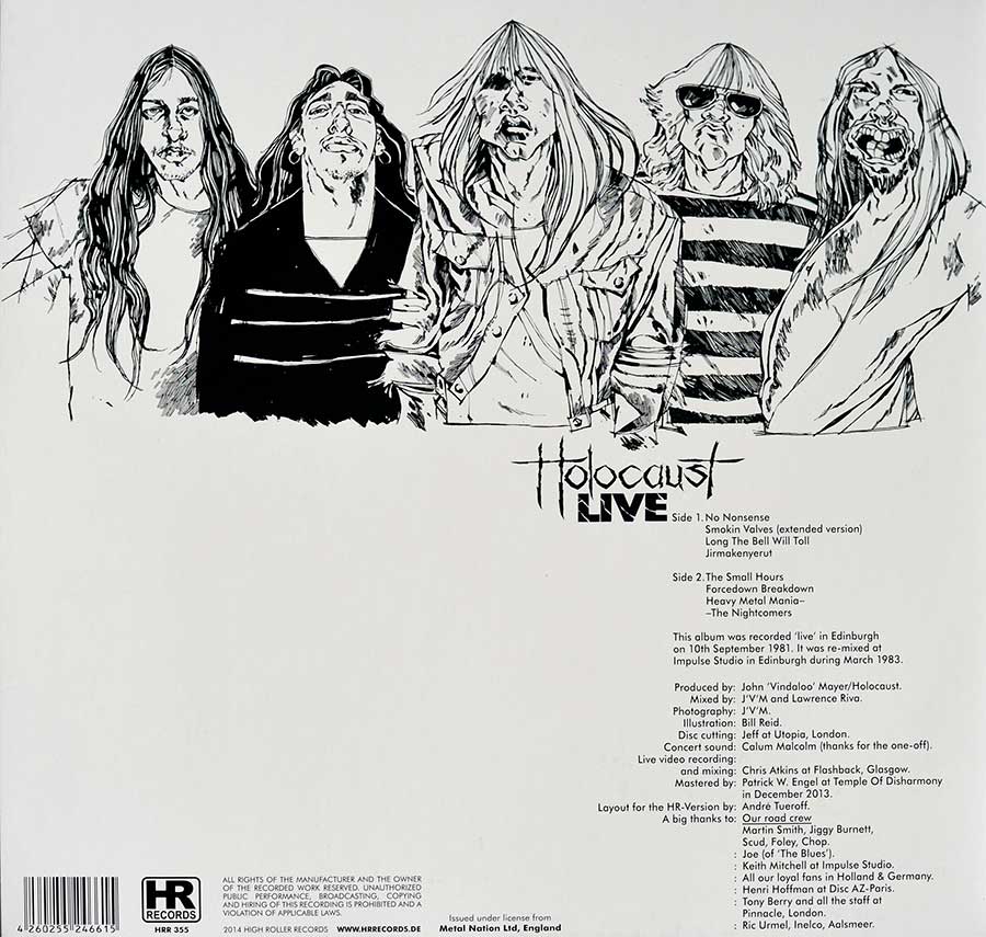 HOLOCAUST - Live (Hot Curry & Wine) + 7" EP and  back cover