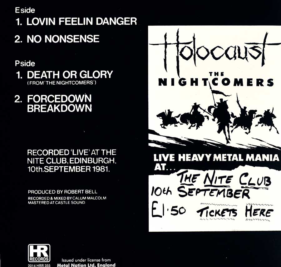 HOLOCAUST - Live (Hot Curry & Wine) + 7" EP Photo Of Picture Sleeve