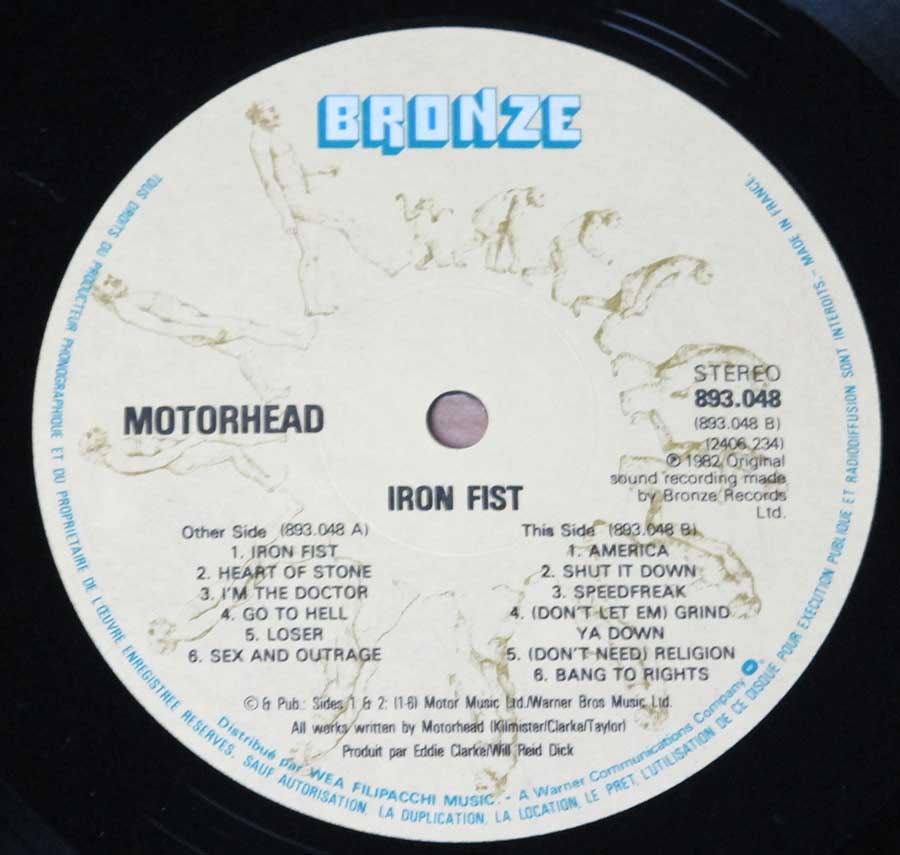 Motörhead Iron Fist Vinyl Record