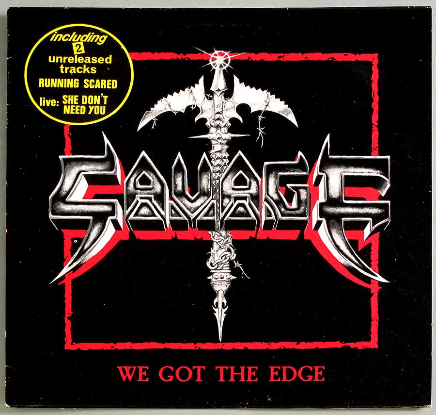 Large Hires High Quality Photo of Album Front Cover  "SAVAGE - We got the Edge / Running Scared / She Don't Need You"